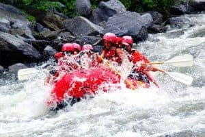 White water rafting close to our campground in the Smoky Mountains.