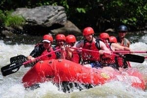 Family white water rafting with Smoky Mountain Outdoors, things to do while camping in the Great Smoky Mountains.