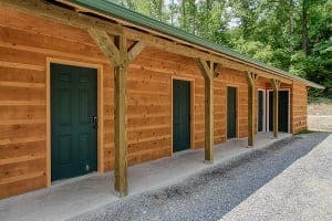Private bathrooms at Pigeon River Campground