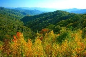 Photo of the Great Smoky Mountains near Gatlinburg.
