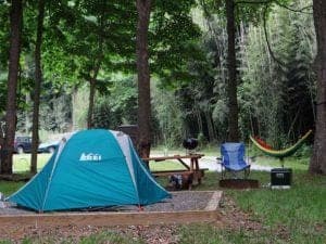 A tent at Pigeon River Campground.