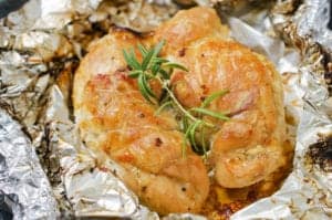 grilled chicken in a foil packet