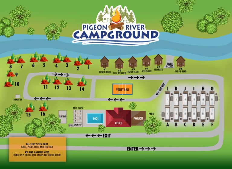 Smoky Mountain Campground Map - Map Campground 768x559 