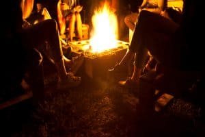 campfire at a Smoky Mountain campground